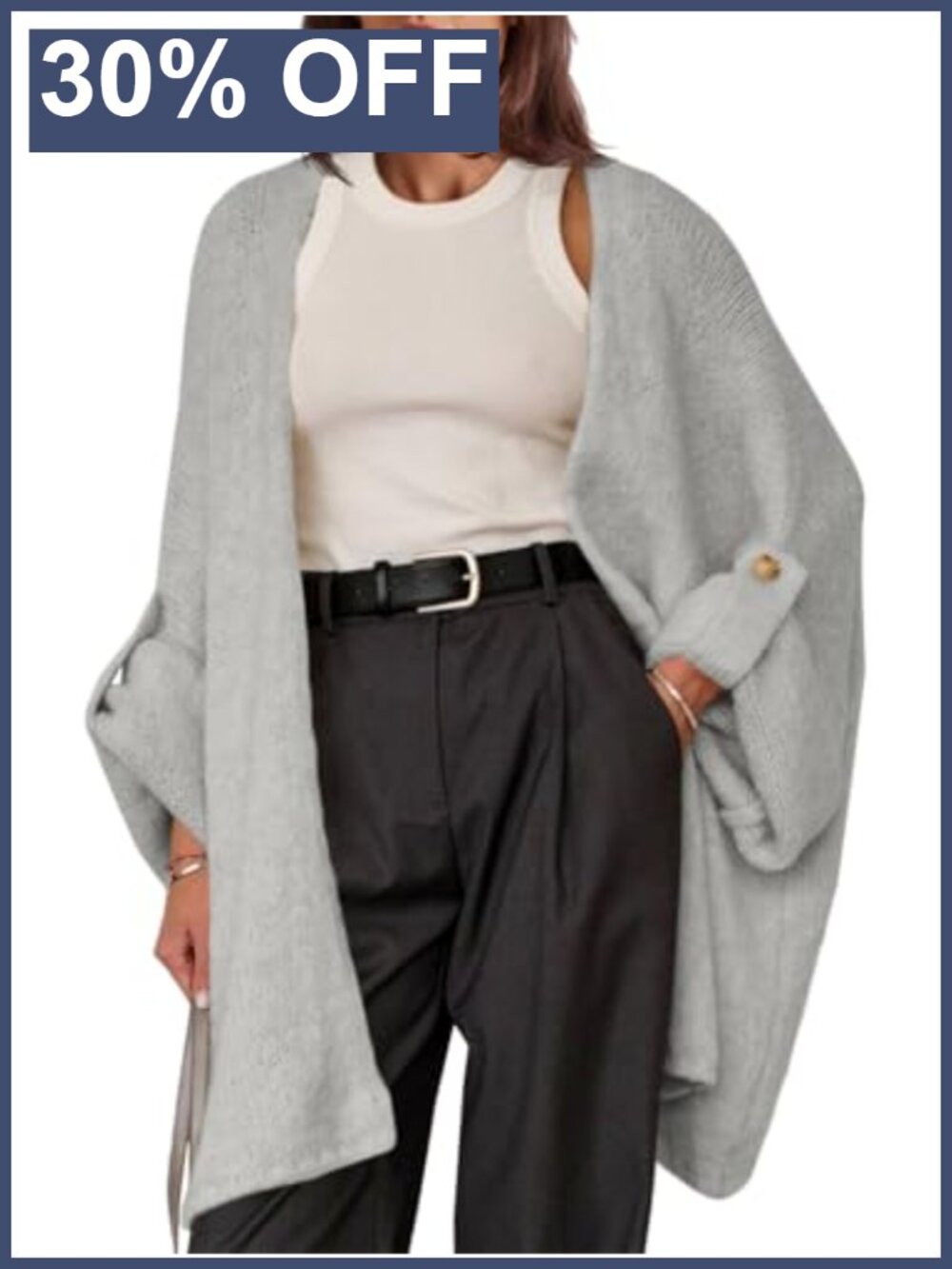 Saodimallsu Womens Oversized Long Cardigan Sweater Chunky Knit Open Front